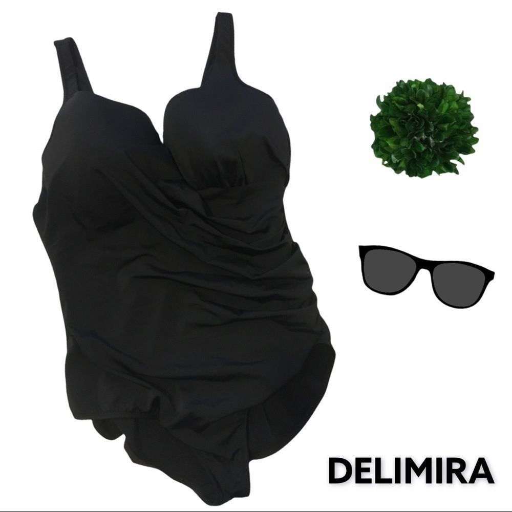 DELIMIRA Black One piece Swimsuit